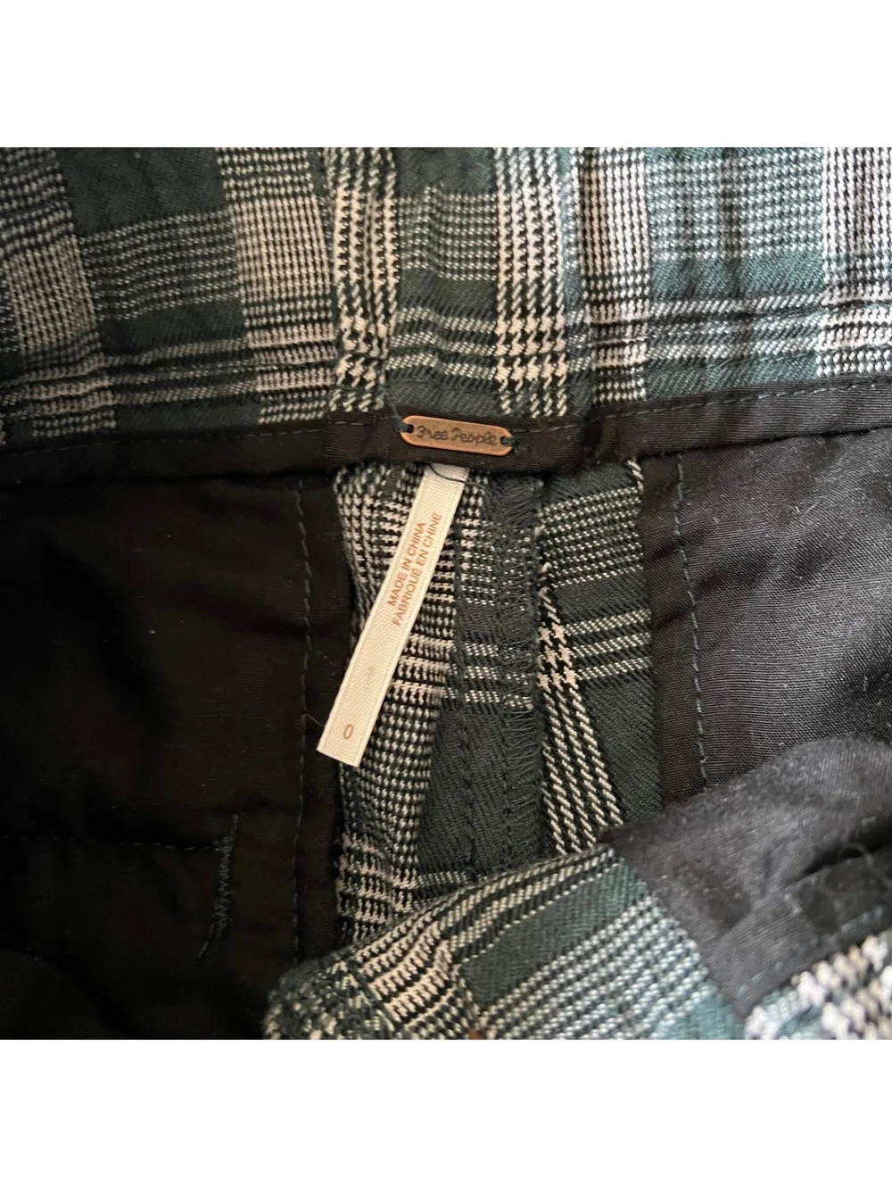 Free People Plaid Drawstring Pants Size 0